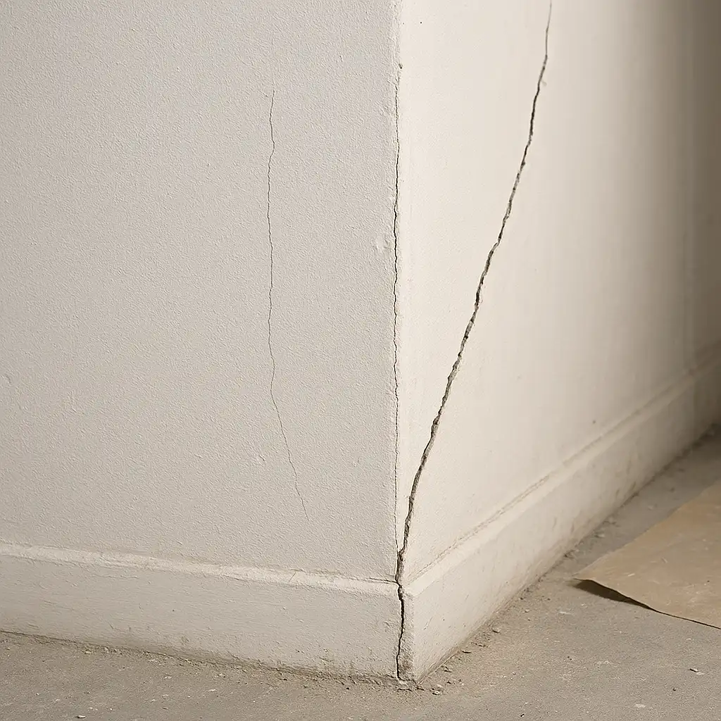 Comparer une fissure esthétique et une fissure structurelle sur un mur porteur