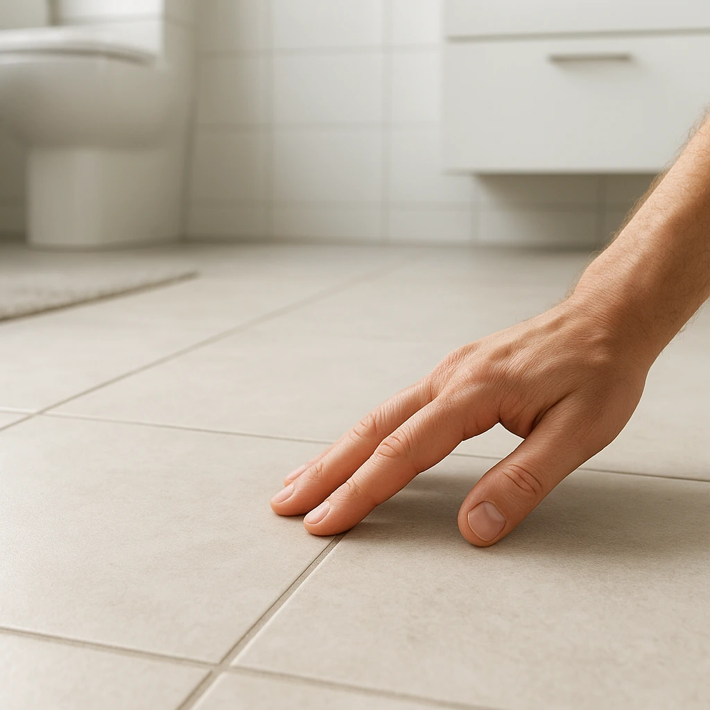 Contrôle d’un carrelage qui sonne creux avec tapotement manuel