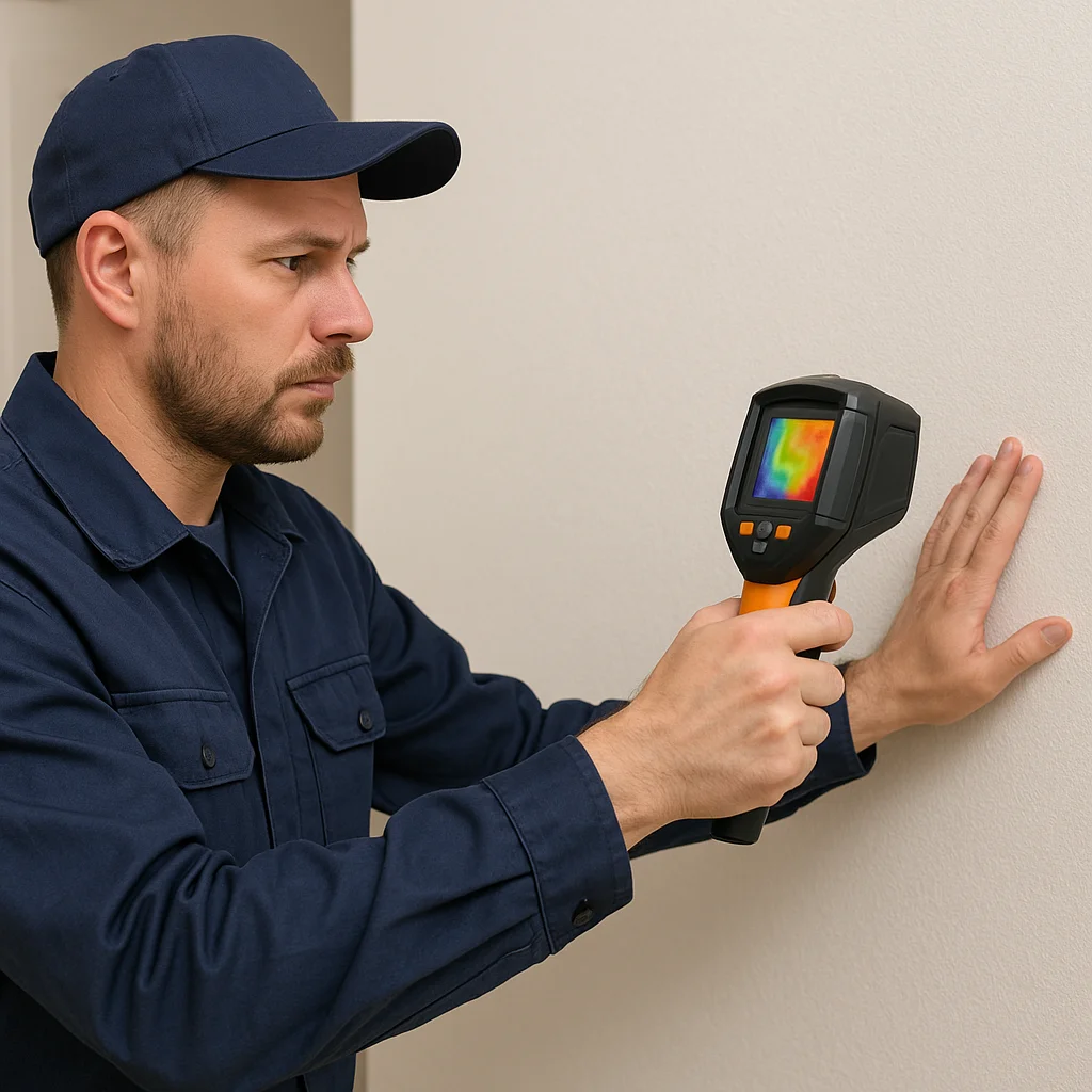 Recherche de fuite non destructive dans un mur