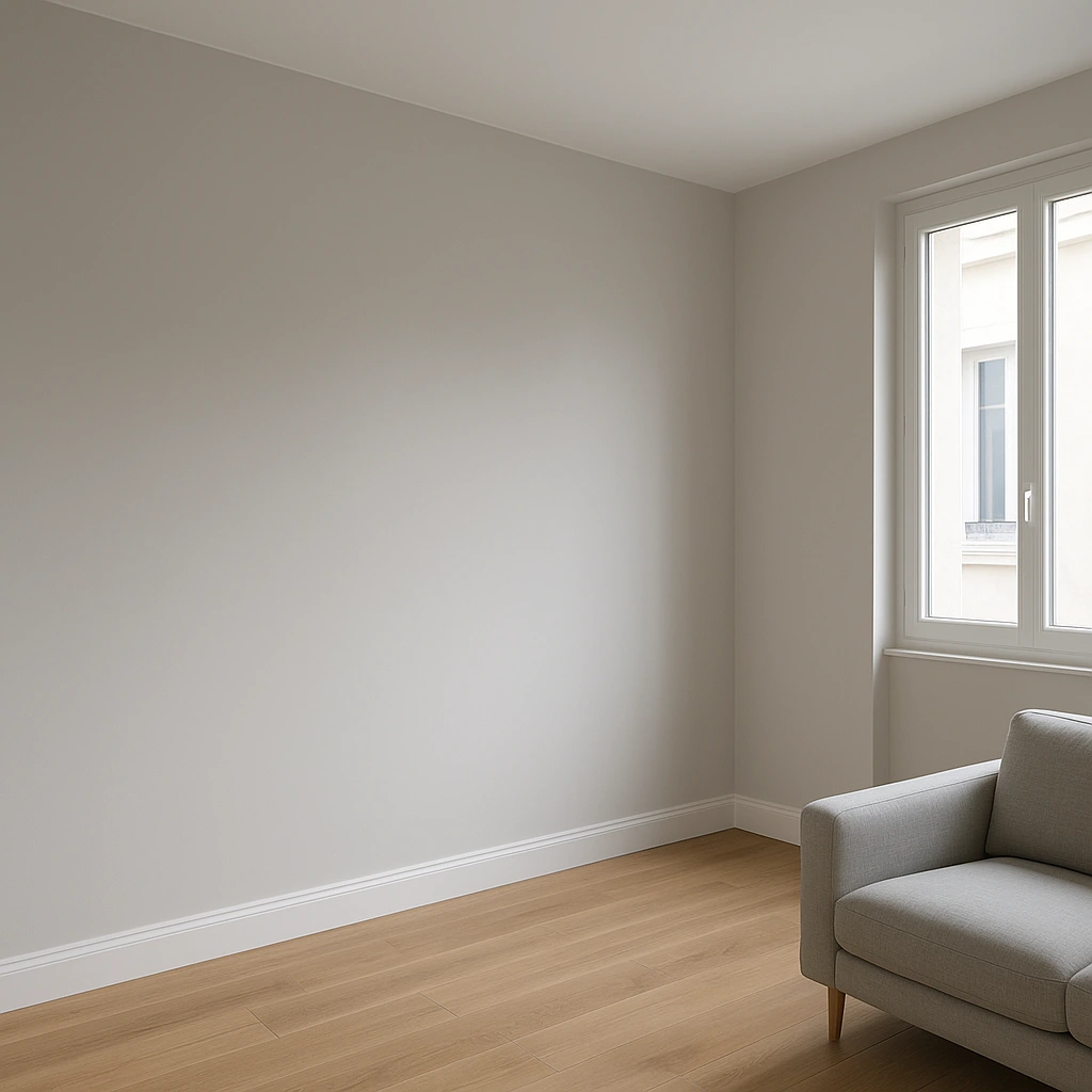 Résultat final après préparation des murs avant peinture