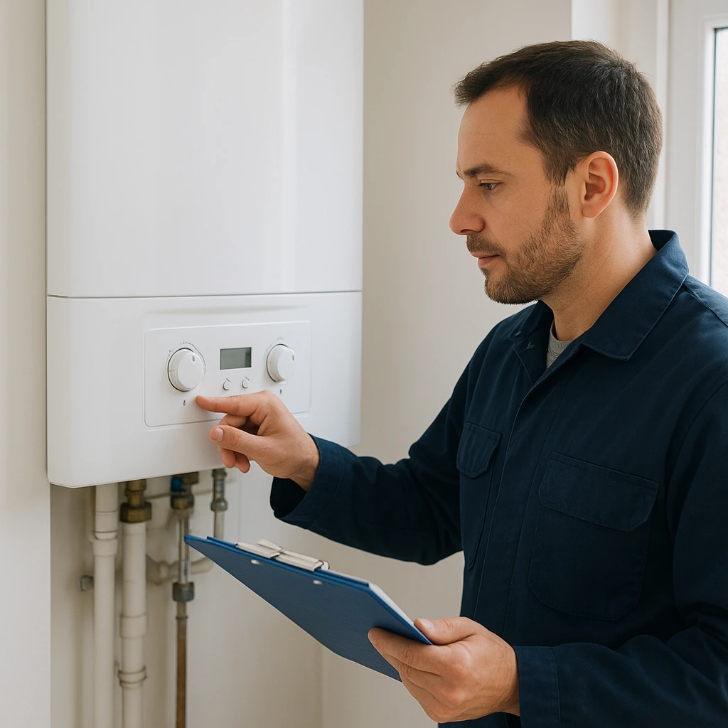 Vérification des réglages d’une chaudière par un chauffagiste