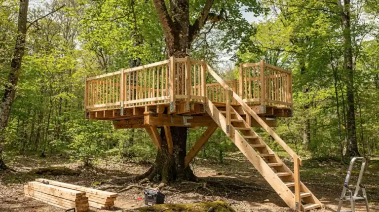 Construire une cabane dans les arbres à louer : budget complet, terrain, travaux et rentabilité